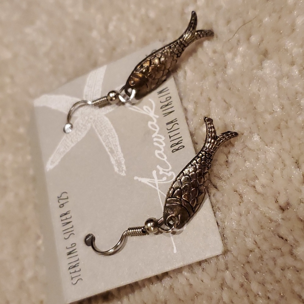 🏵 5/$20 Sterling Silver Fish Earrings